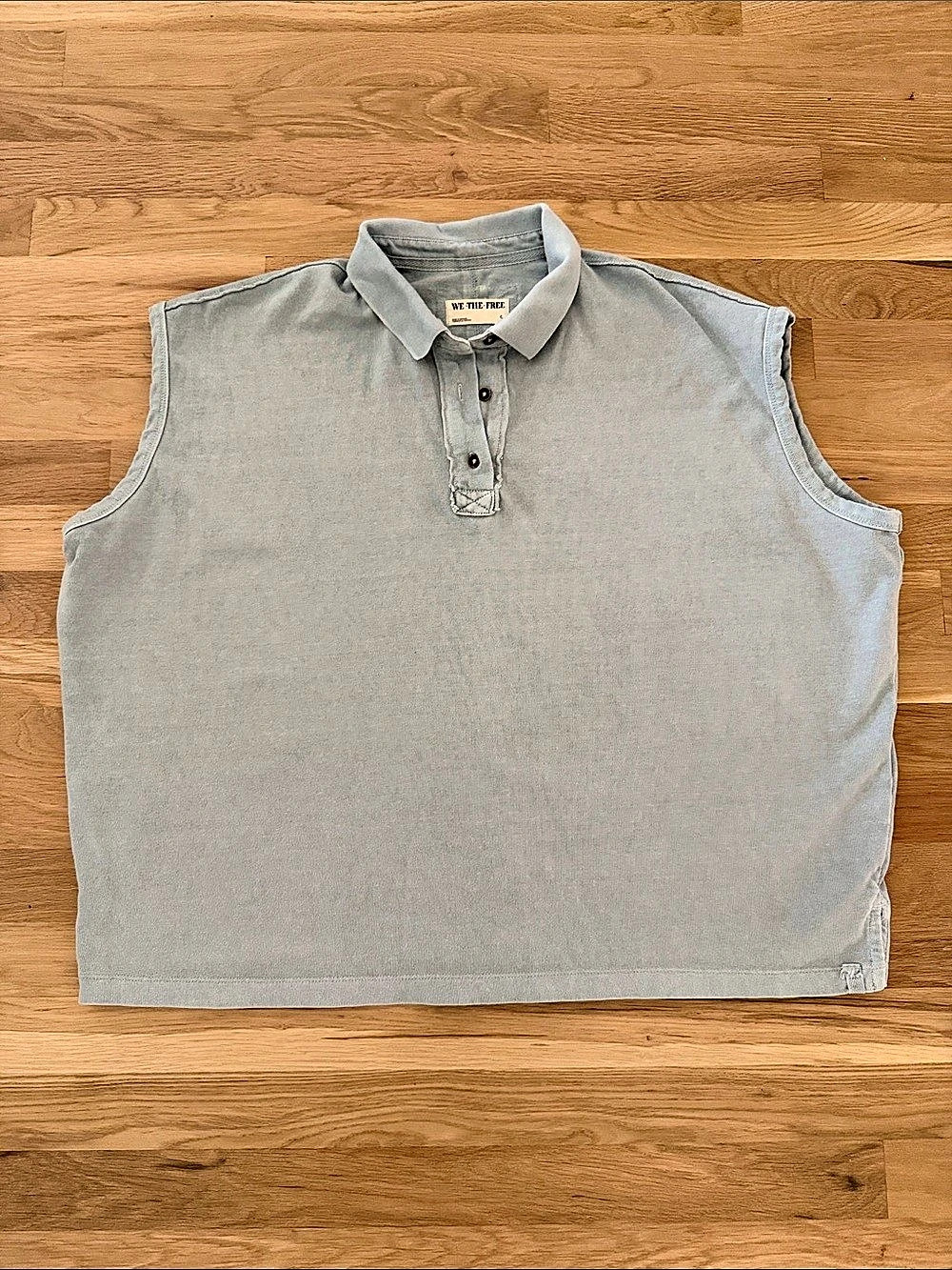 We The Free Keep On Polo Muscle Tee Blue Small